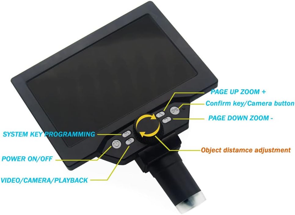 7 Inch Digital Microscope 1200X with Aluminum Alloy Stand and Fill Lights T90184