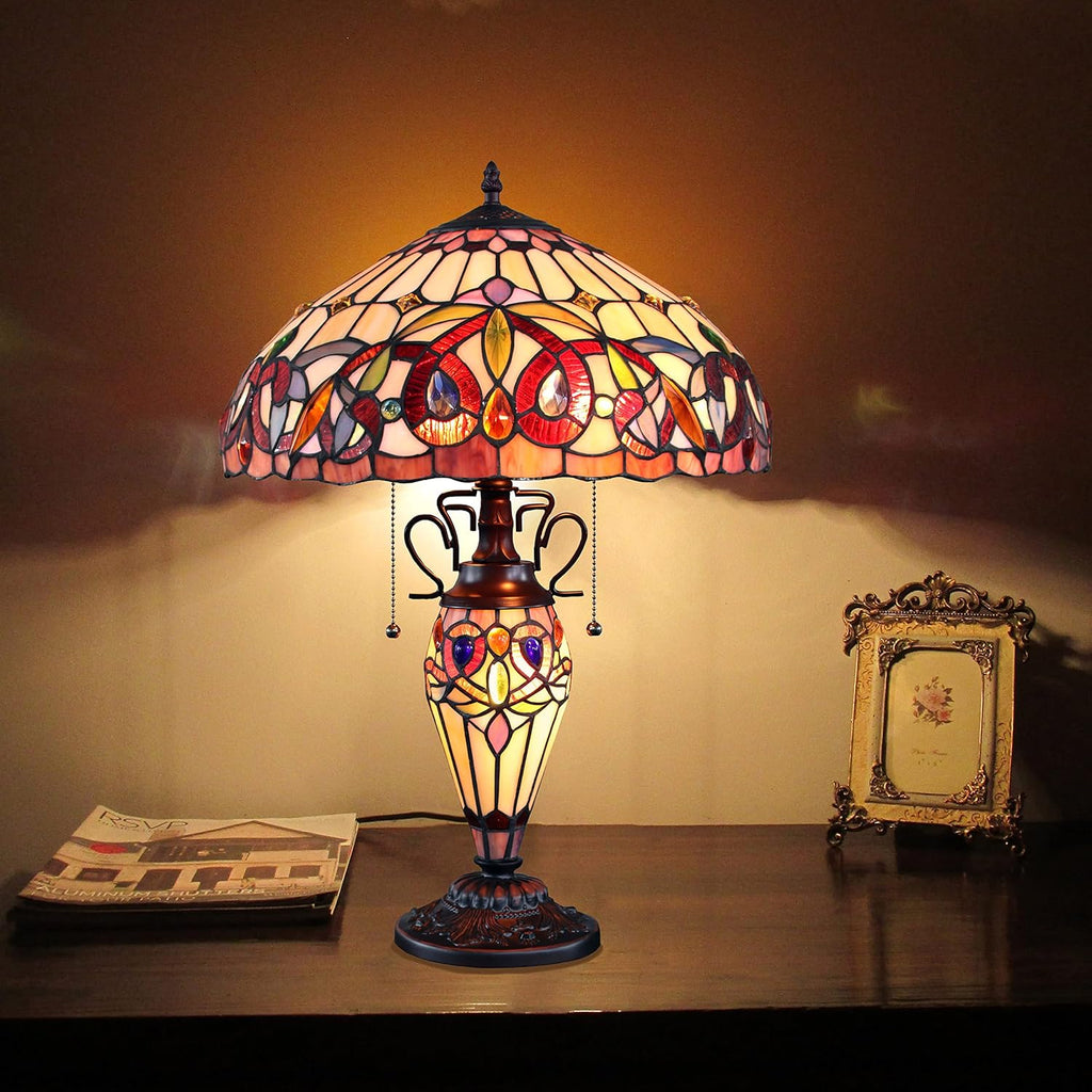 Tiffany-style Dark Bronze 3 Light Table Lamp H5126