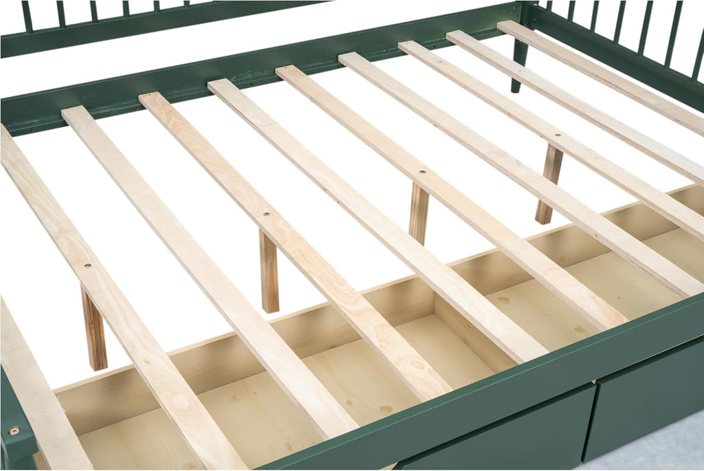 Daybed with Two Drawers, Solid Wood Frame, Easy to Assemble G2854