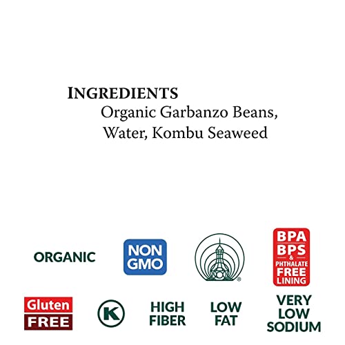 Organic Garbanzo Beans, 15 oz Can, No Salt, Non-GMO, Gluten Free, Vegan D580868