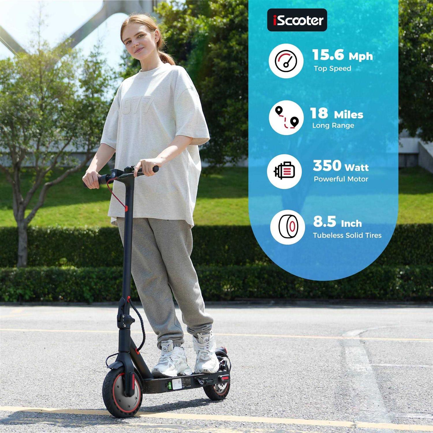 Electric Scooter 25 Miles Range 25 MPH Top Speed W889245