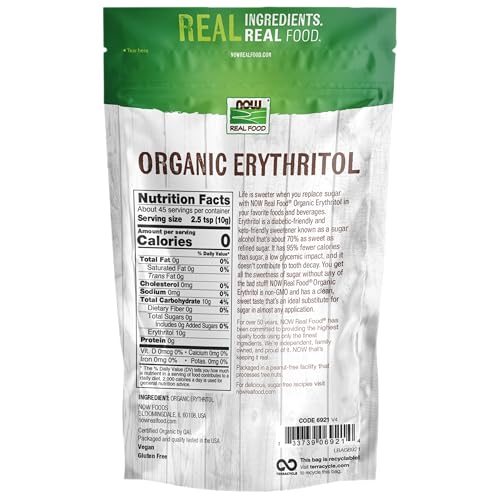 Organic Erythritol Sweetener, Zero-Calorie, Sugar-Free, 1 Pound (Pack of 2) M8536