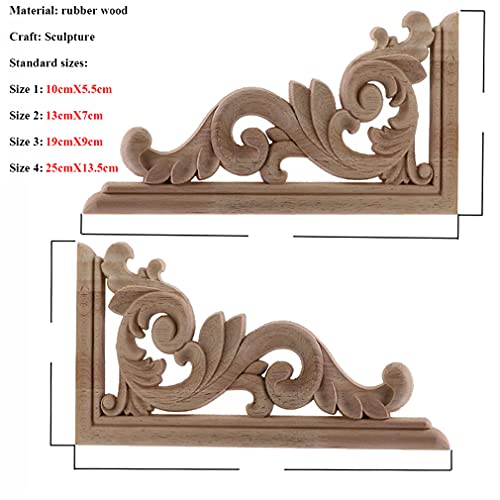 Wooden Floral Carved Figurines Wall Decor 10x55cm I458