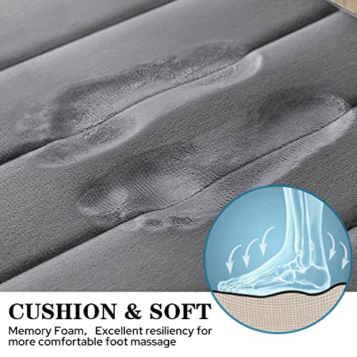 Black Memory Foam Bathroom Rug Set 3 Piece Non Slip Absorbent Shaggy Mats V3549