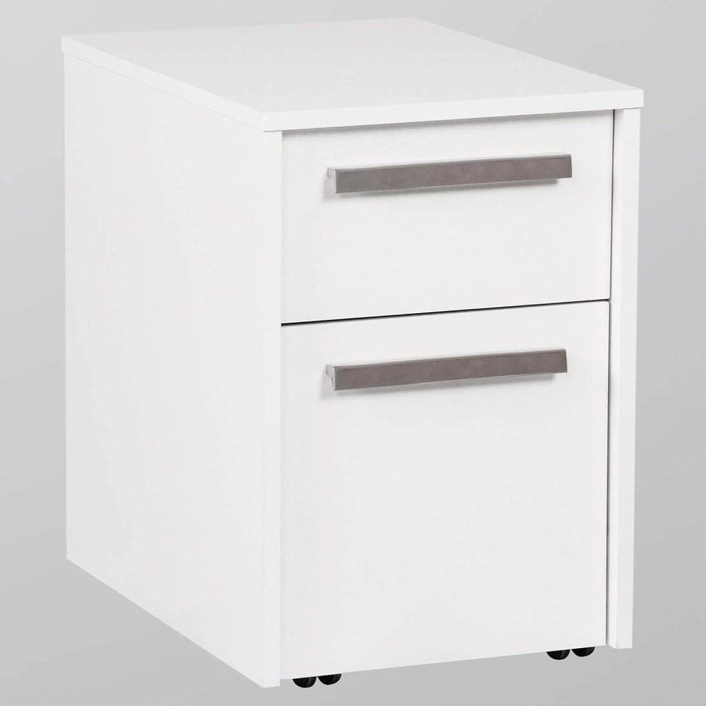 White Wood Grain 2-Drawer Mobile File Cabinet A289