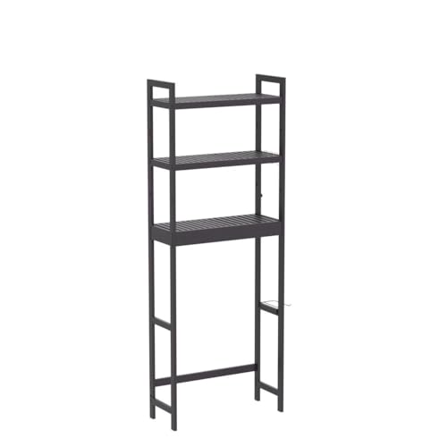 Bamboo 3-Tier Over Toilet Storage Shelf with Paper Holder and Hooks C969