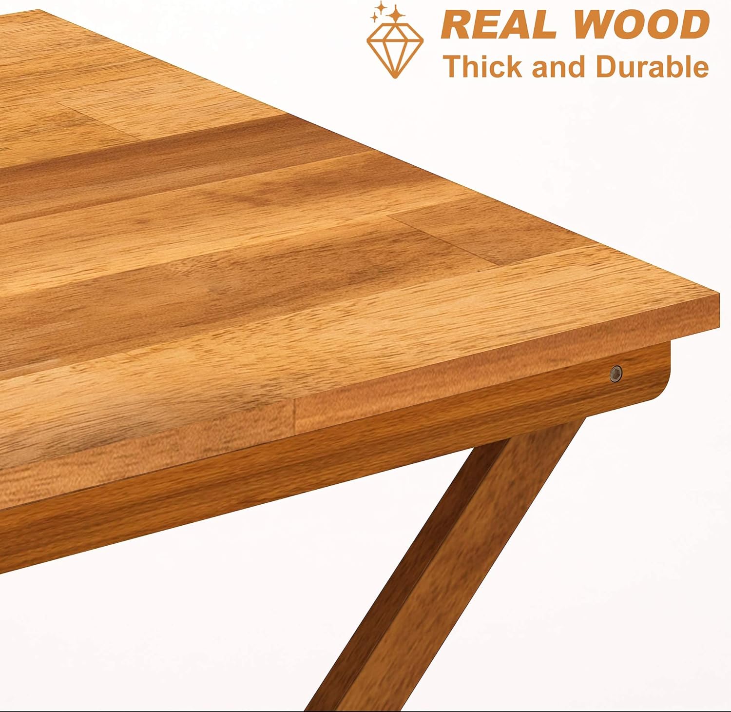 Wood Folding Indoor Outdoor Table for Balcony Garden Patio J477036