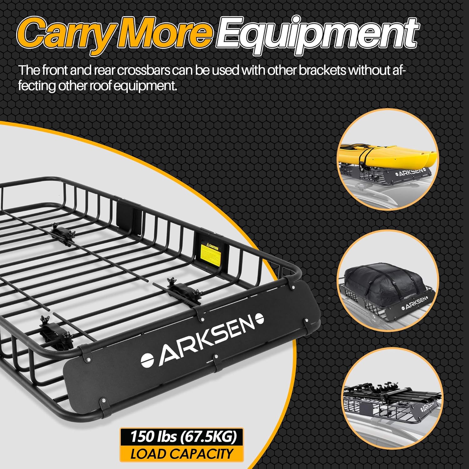 84 Inch Roof Rack Cargo Basket with Soft-Shell Waterproof Roof Bag for SUV, Trucks, Cars K802371