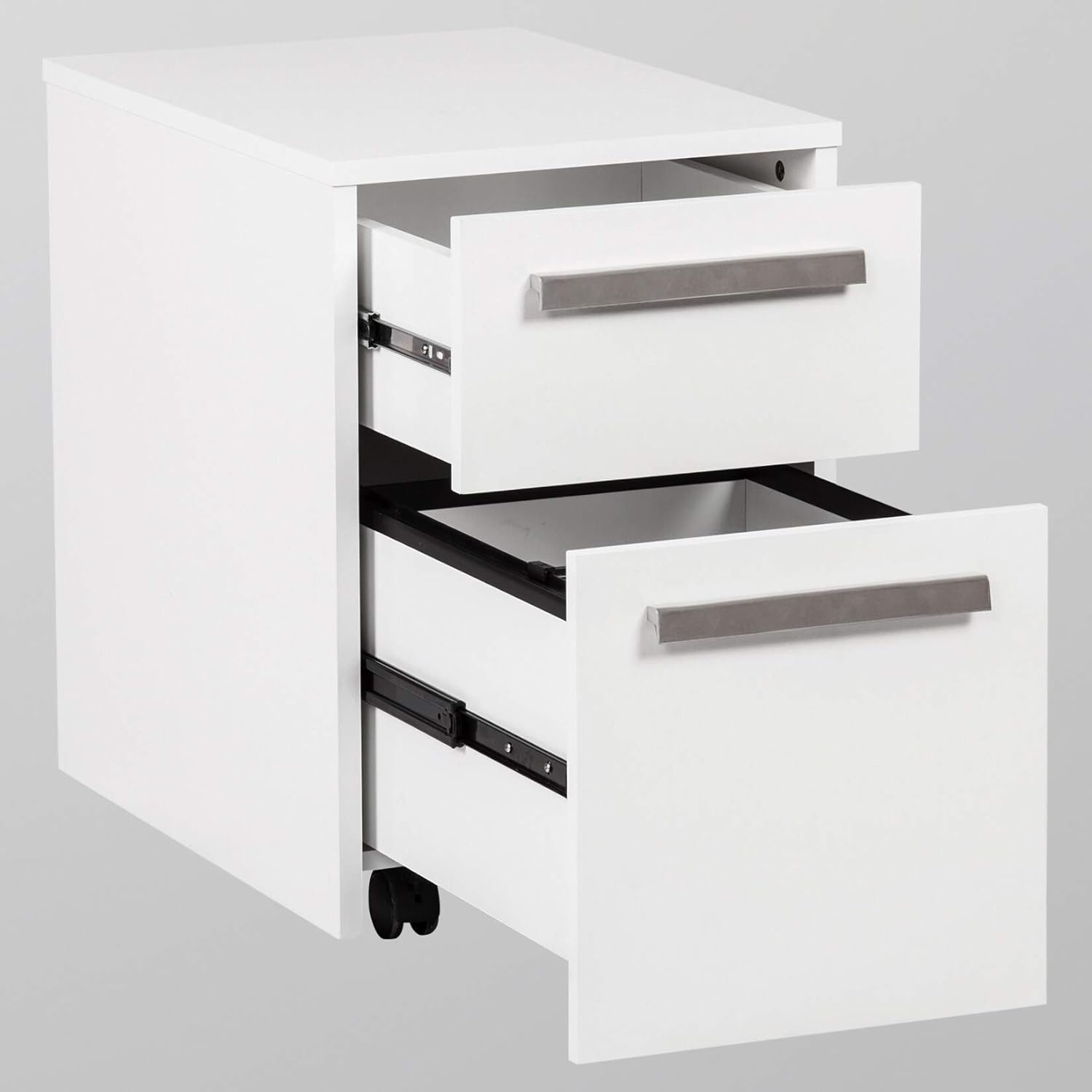White Wood Grain 2-Drawer Mobile File Cabinet A289