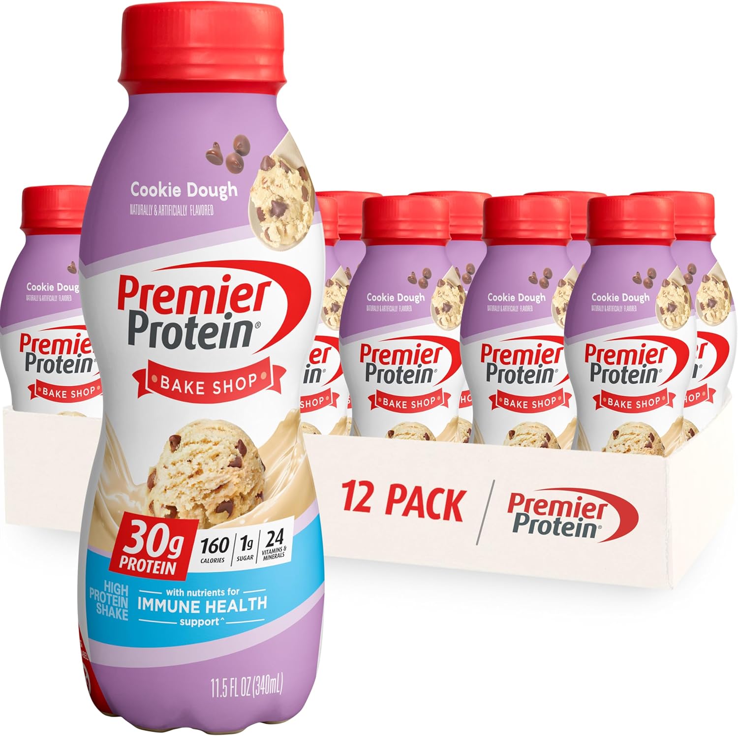 Protein Shake Salted Caramel Popcorn and Cookie Dough, 30g Protein, 12 Pack V3258