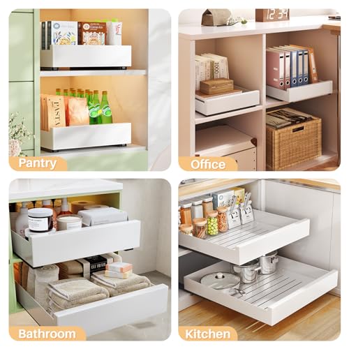 Expandable Pull Out Cabinet Organizer, Adhesive Under Sink Storage Shelf C688204