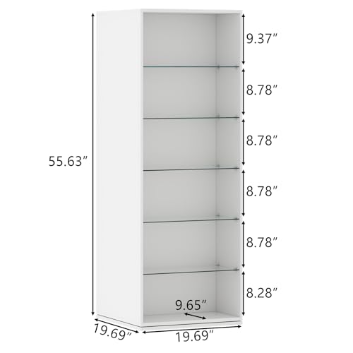 Rotating Shoe Rack with Sensor Light and Glass Shelves A760