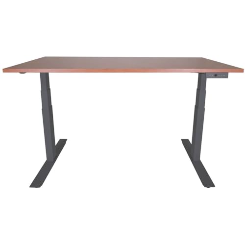 Adjustable Sit Stand Desk 60 x 30 Cherry Wood Finish M3403