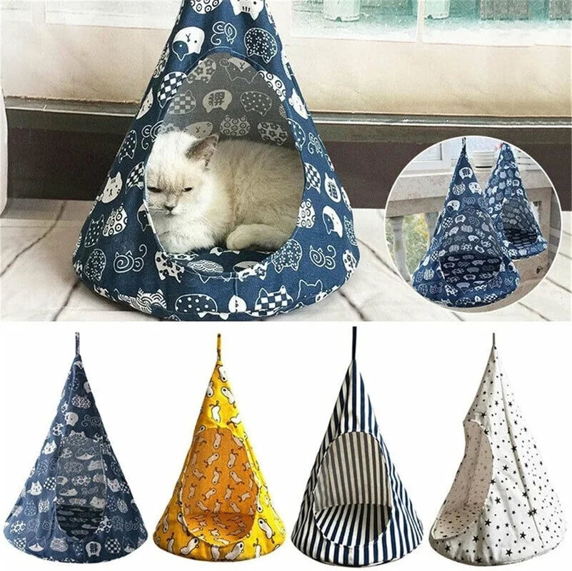Cat Hammock Bed Hanging for Cats Small Dogs Rabbits Blue V417