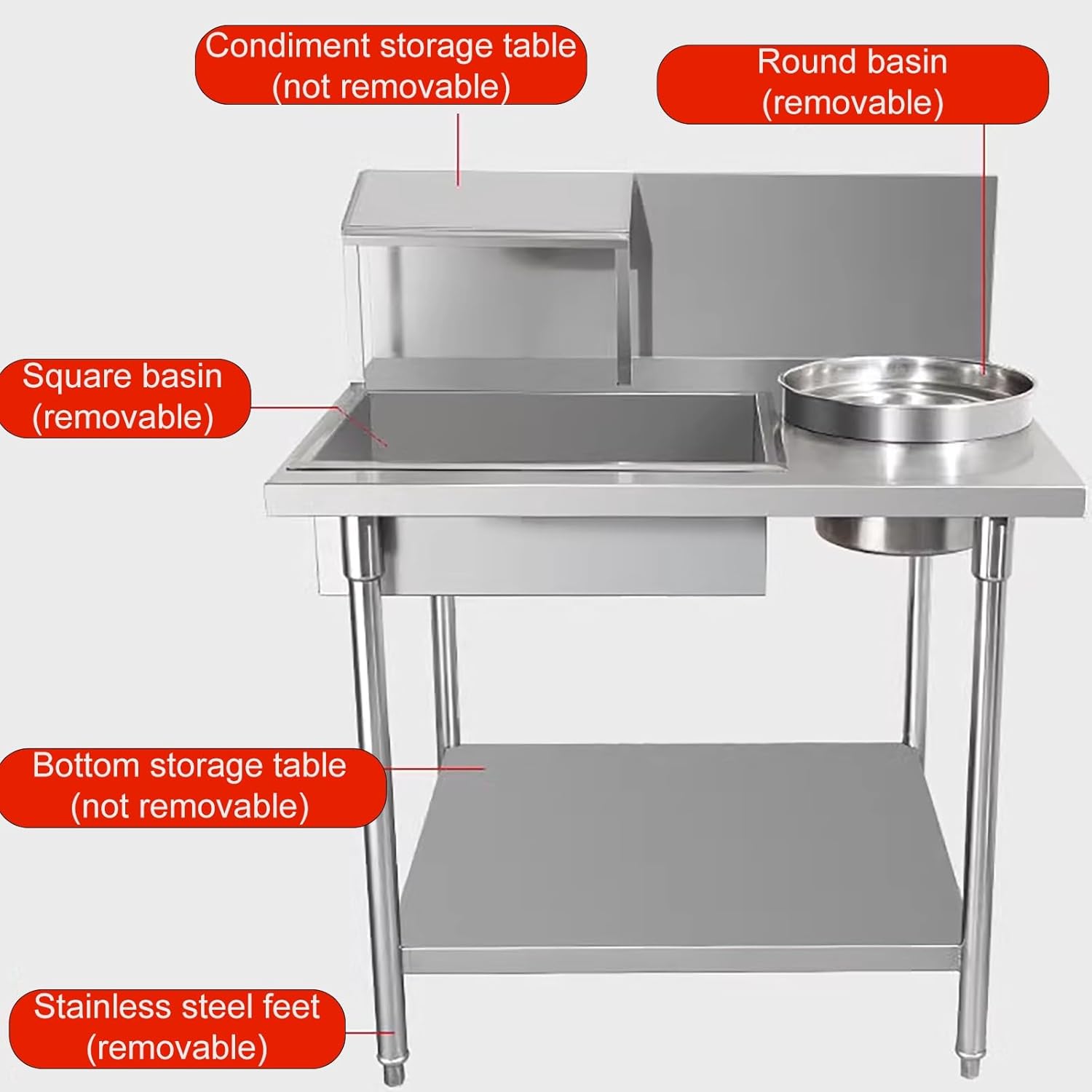 Stainless Steel Breading Table for Commercial Kitchen C538