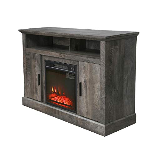 Corner Electric Fireplace TV Stand for TVs up to 42" Wide, Rustic Y278