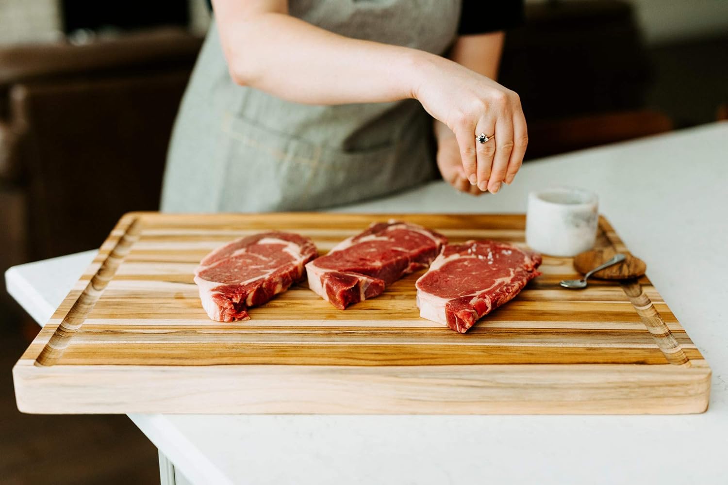 Large Wooden Cutting Board with Juice Groove Z756343
