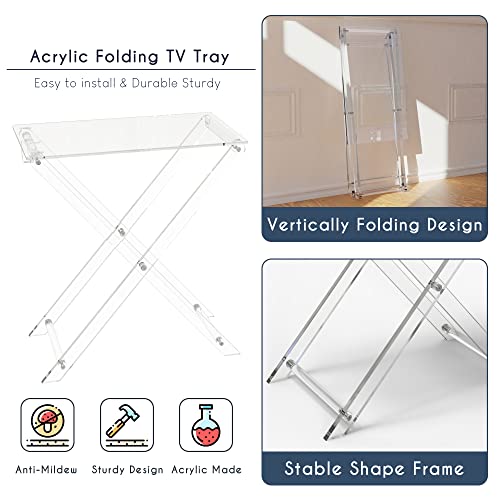 Acrylic Folding TV Tray Table with 2 Removable Trays W3096