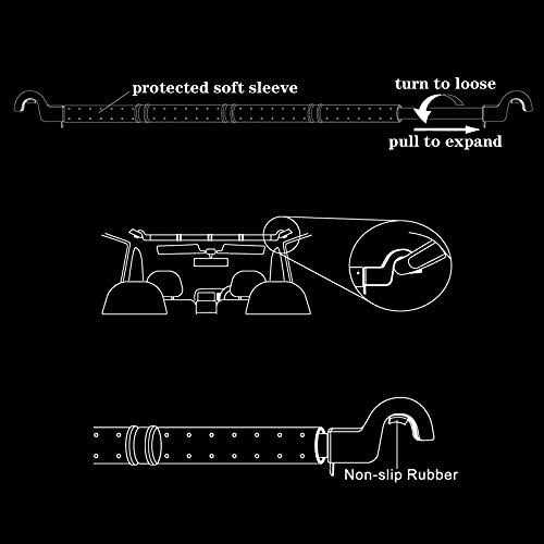 Car Fishing 4 Rod Holder Adjustable 35 to 57 Inch F1357