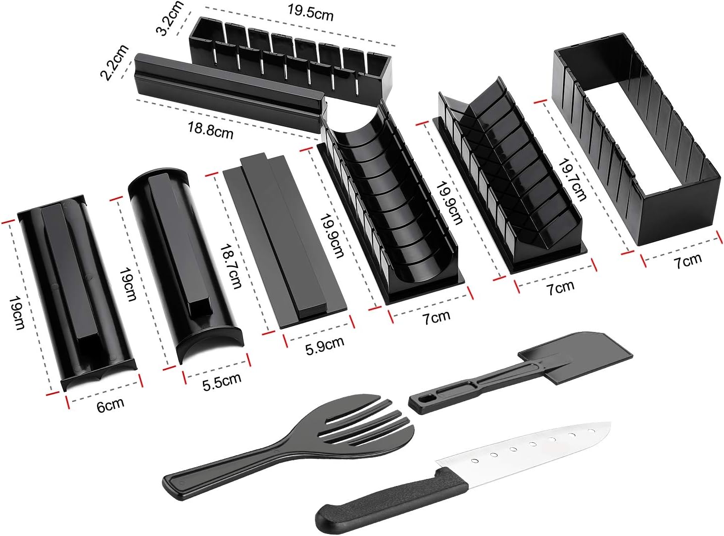 Sushi Maker Kit, 11pcs DIY Sushi Making Set with Rice Roll Mold I713846