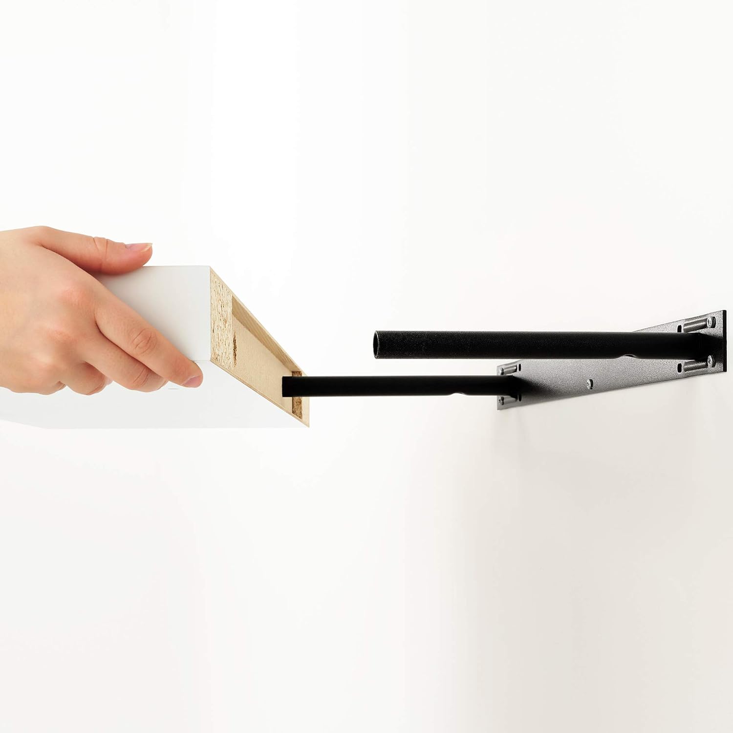 Wall shelf white 26x110 cm with concealed mounting hardware D675577