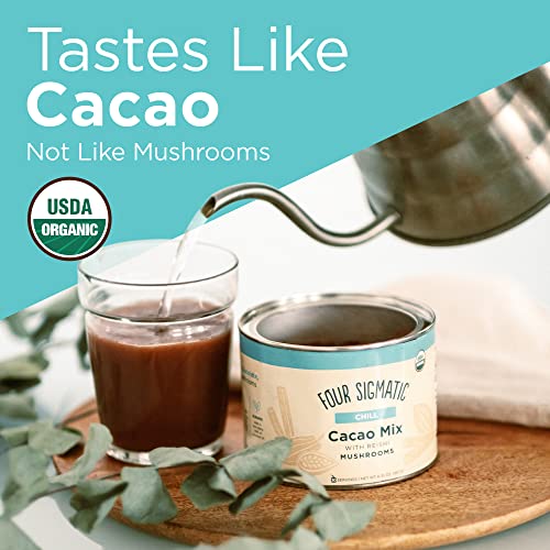 Calm Mushroom Cacao Mix, Organic Instant Cacao with Reishi Mushroom Powder, Vegan, 10 Count D3364
