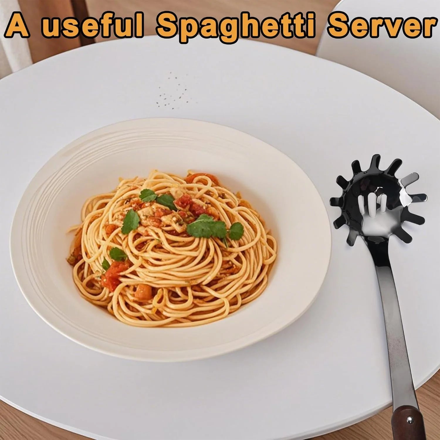 Stainless Steel Cooking Utensils Set, 6 Pieces with Wooden Handles D80852