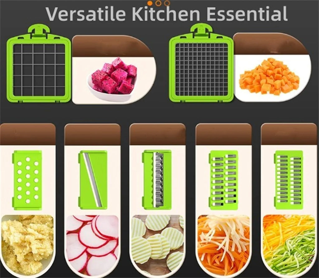 Vegetable Cutter & Slicer with Stainless Steel Blades, Kitchen Gadgets K2489