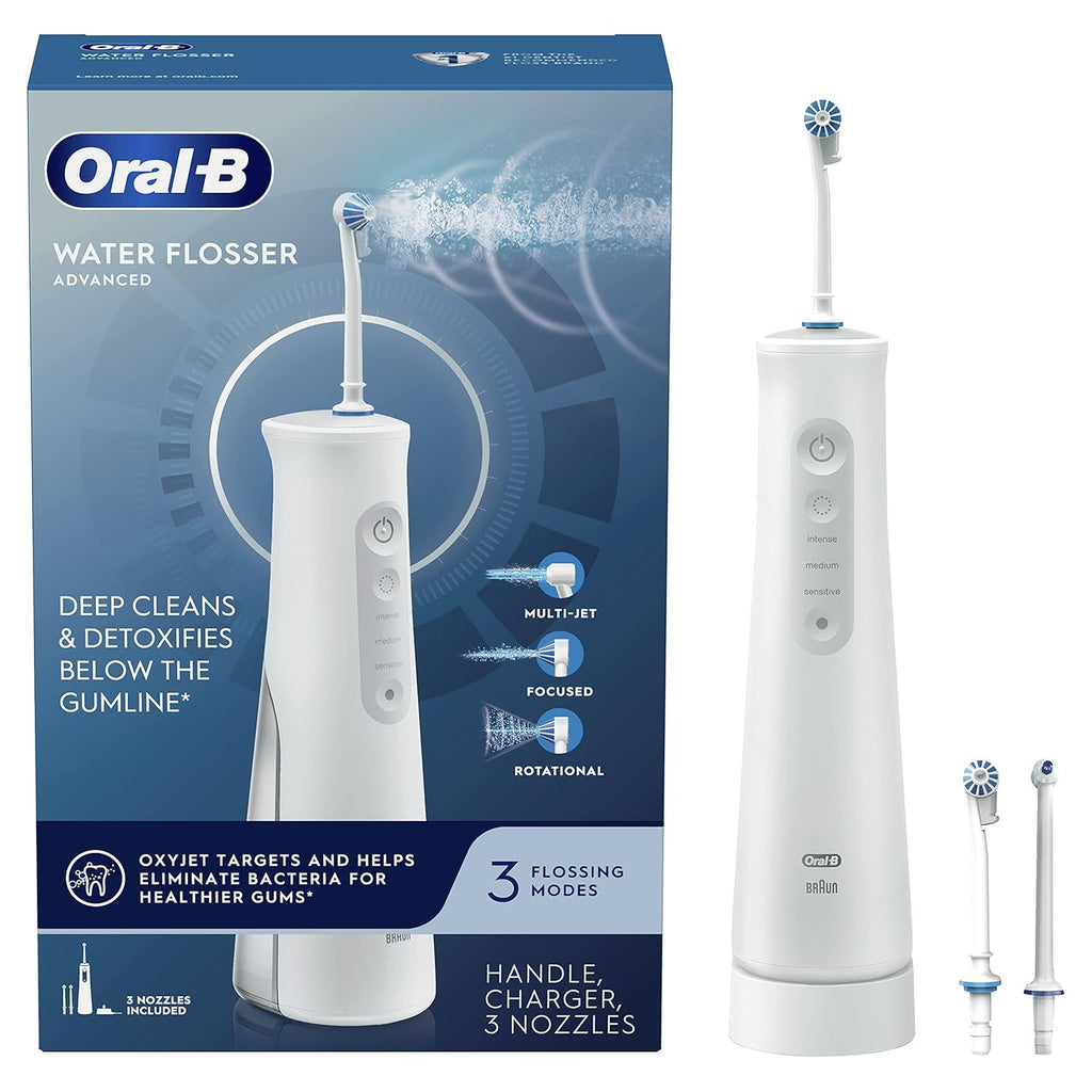 Cordless Water Flosser with 3 Nozzles, 2-Pack B468