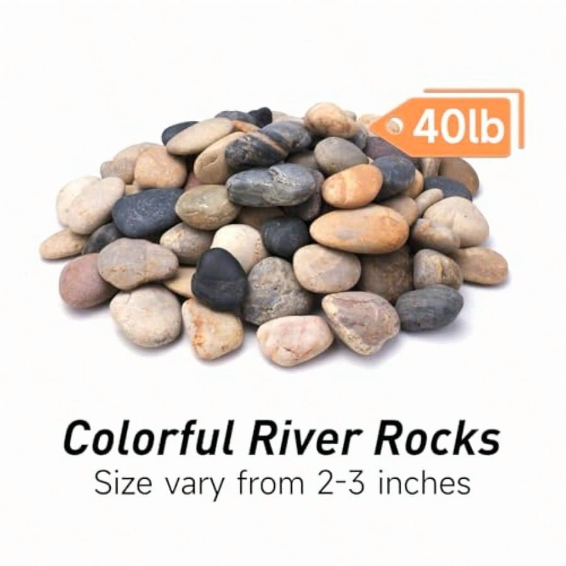 40 lbs River Rocks for Landscaping Decorative Garden Stones N934576