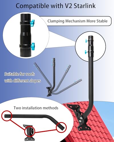 Long Wall Mount for Starlink Internet Kit Satellite, Adjustable Roof Mount Kit D43829