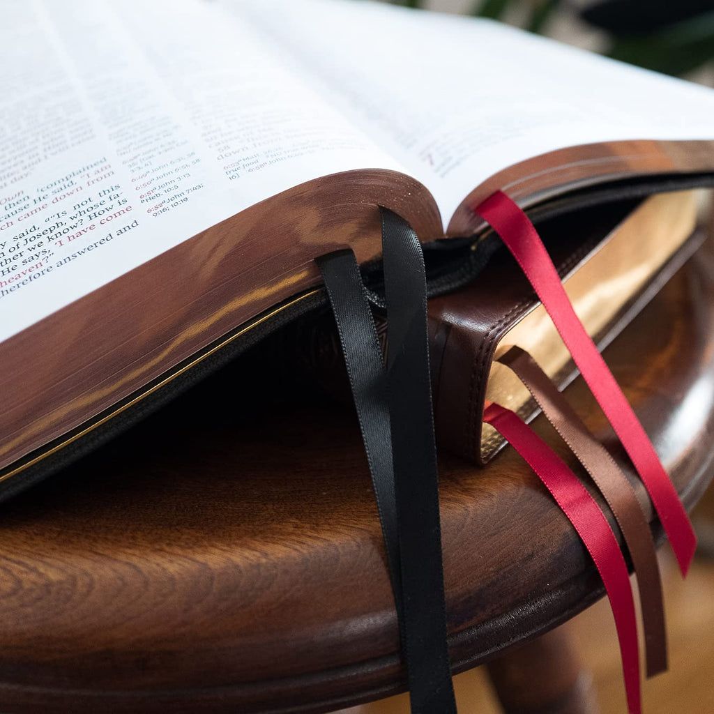 Reference Bible, Center-Column, Premium Goatskin Leather, Black, Red Letter Q11760