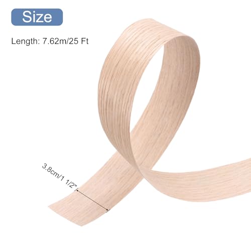 Red Oak Wood Veneer Edge Banding, 1.5 Inch x 25 Ft M4161