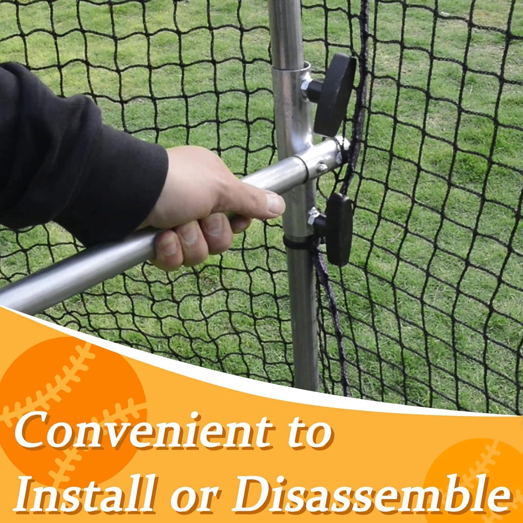 Batting Cage with Wheels for Backyard, 16x10x8 ft R5744