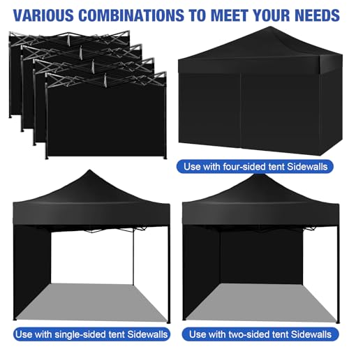 10 x 10 ft Canopy Tent Sidewalls with Zipper Doors, Waterproof, 4 Pack (Blue) L826