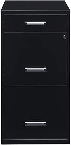 Metal Organizer Pencil Drawer Vertical File Cabinet, 18", Black V320