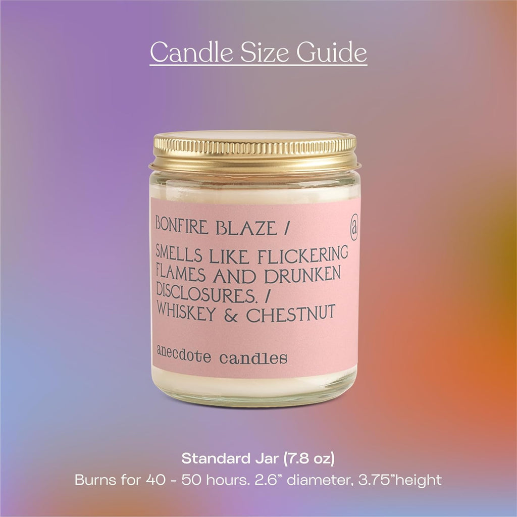 Coconut Soy Wax Candle Jar, Whiskey & Chestnut Scent, 7.8 Oz J964