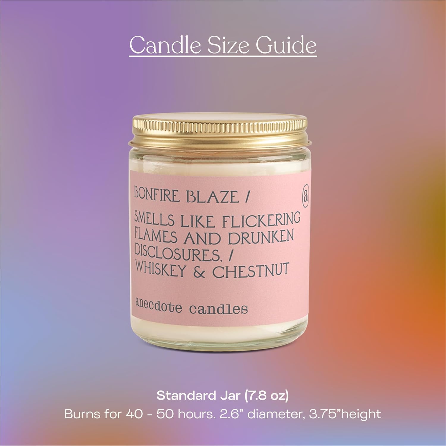 Coconut Soy Wax Candle Jar, Whiskey & Chestnut Scent, 7.8 Oz J964