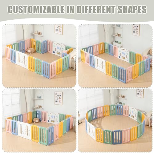 Foldable Baby Play Pen with Extra Large Panels - Grey Q80617