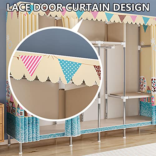 Portable Wardrobe with Hanging Rail and Shelves Y9022