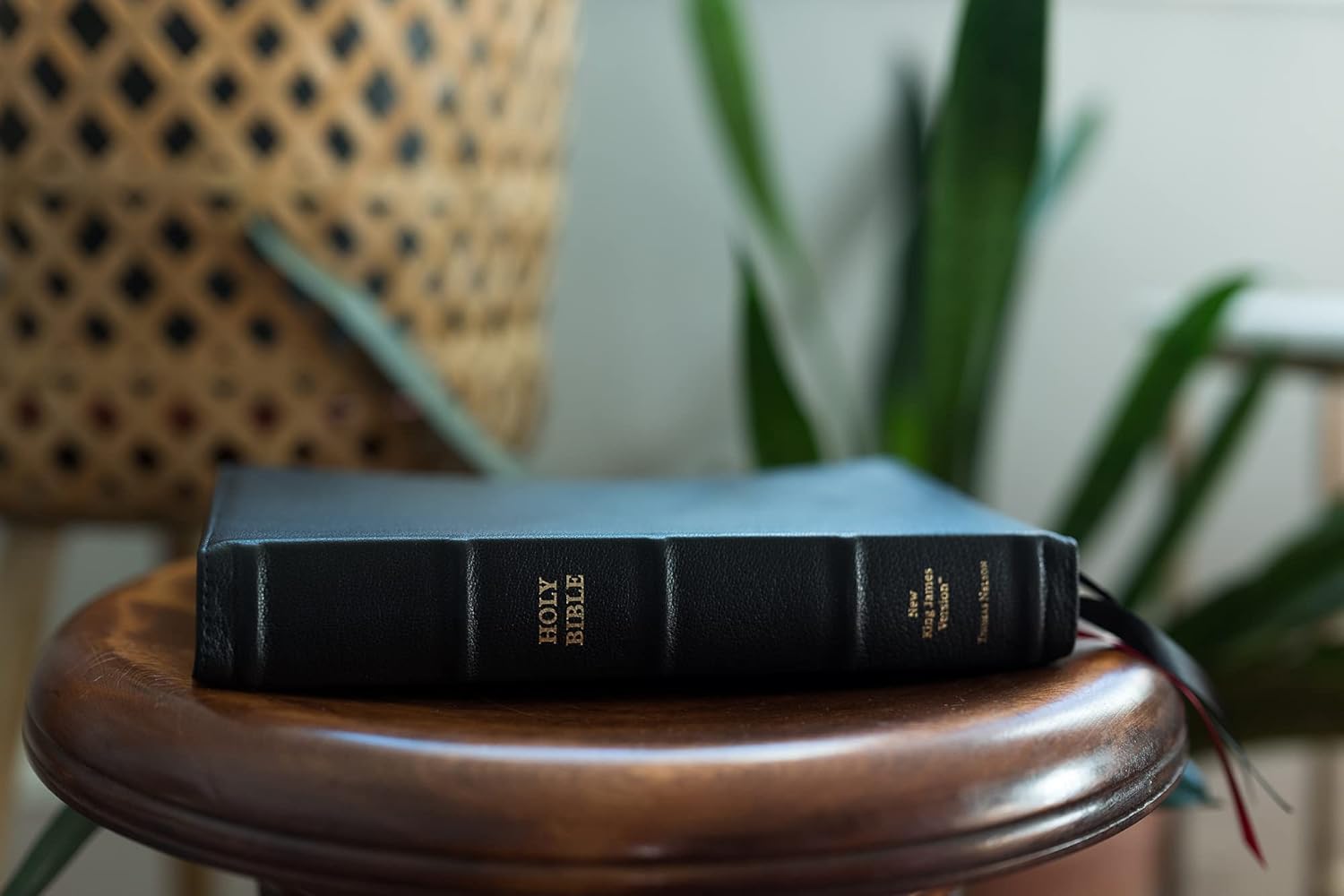 Reference Bible, Center-Column, Premium Goatskin Leather, Black, Red Letter Q11760