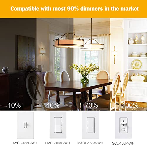 12 Pack Dimmable T6 LED Bulbs, 4W Equal 40W E12 Candelabra, 5000K Clear U6058
