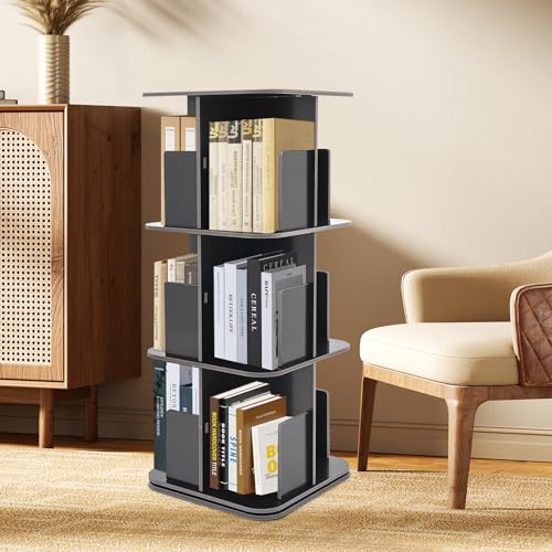 360° Rotating 3-Tier Bookshelf for Corner Storage N81520
