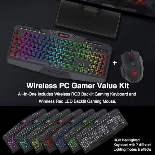 Wireless RGB Gaming Keyboard and Mouse Combo for PC I738544