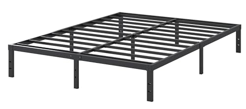 Metal Bed Frame, Heavy Duty Steel Slat, No Box Spring Needed, Black N3340