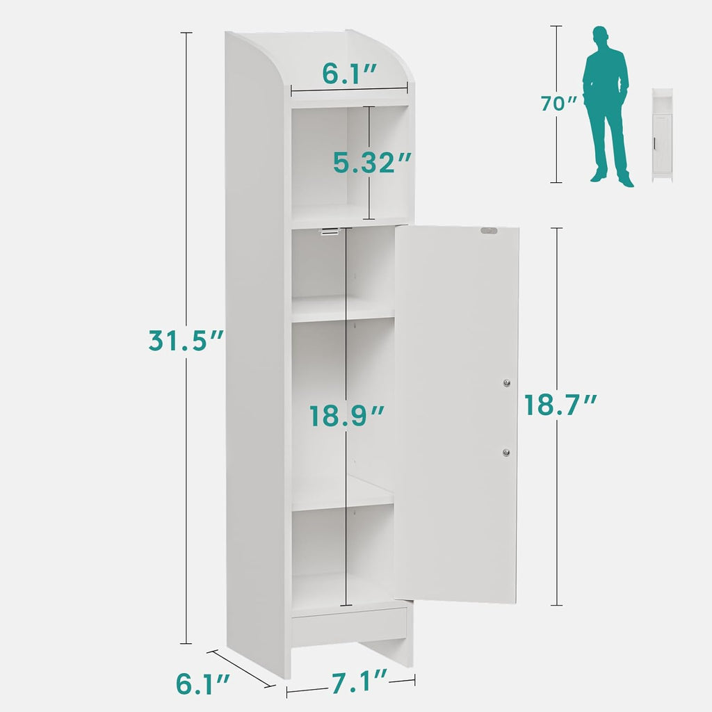 Bathroom Storage Cabinet with Door and Adjustable Shelves L8916