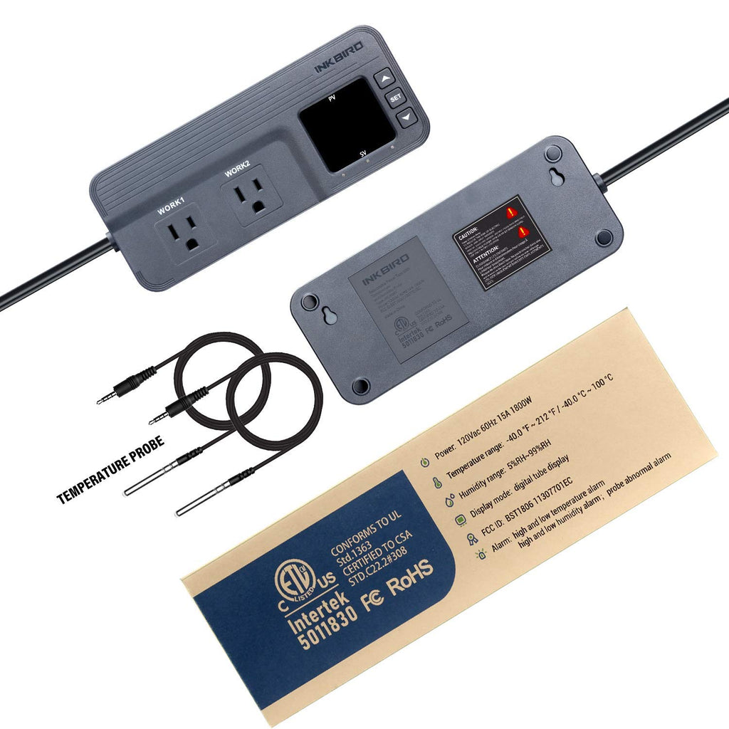 Dual Temperature Controller with Dual Sensor Outlet Thermostat N6208