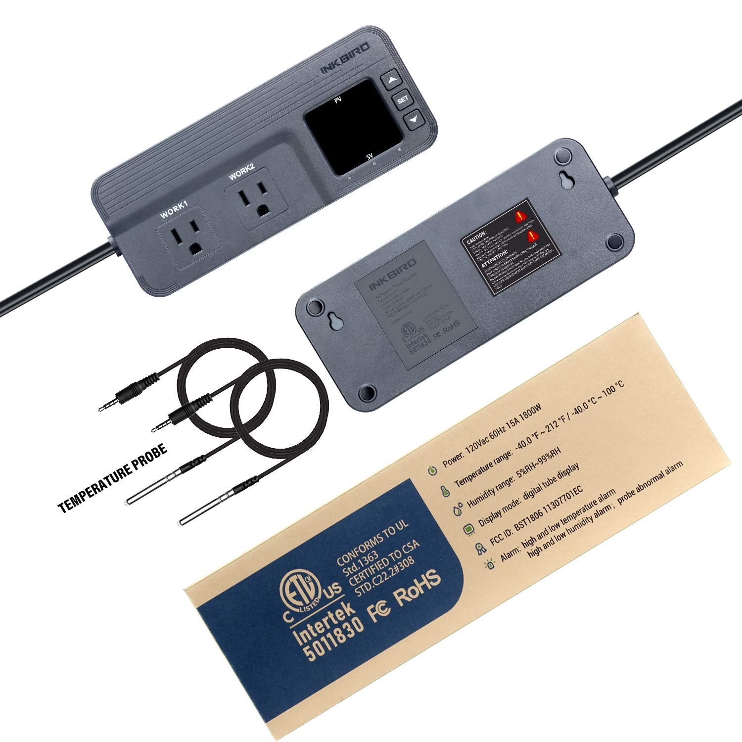 Dual Temperature Controller with Dual Sensor Outlet Thermostat N6208