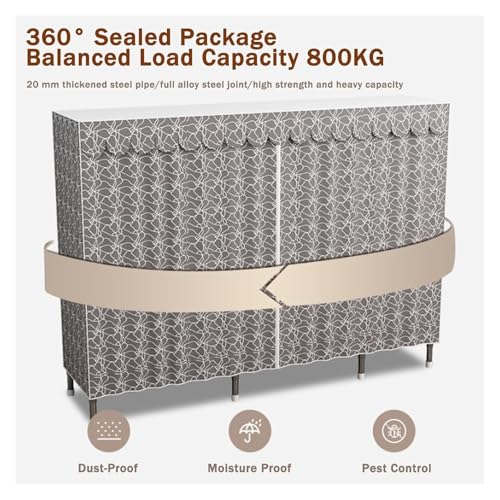 Portable Wardrobe Rack with Clothes Rail and Shelves N122