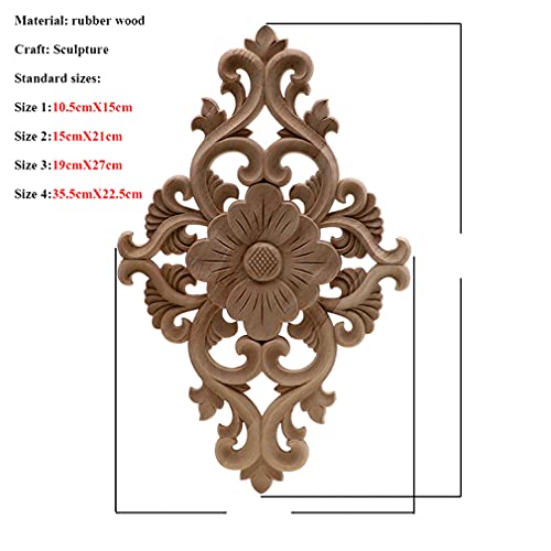 Wooden Floral Carved Figurines Wall Decor 10x55cm I458
